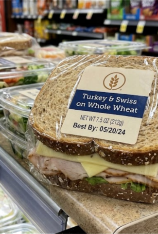 Pre-Packaged Turkey & Swiss on Whole Wheat Sandwich