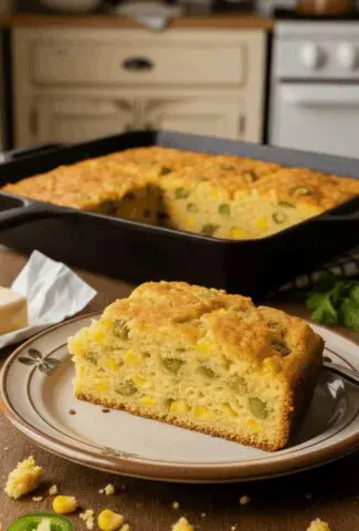 Spicy Creamy Green Chili Cornbread