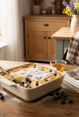 Blueberry Cottage Cheese Breakfast Bake