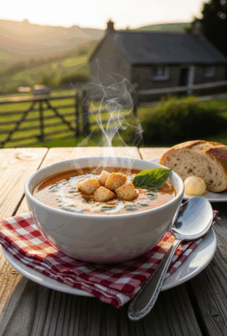 Cream of Baby Chard Soup with Bacon Spam