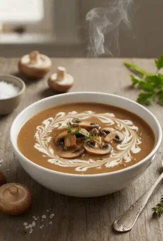 Creamy Roasted Garlic Mushroom Soup