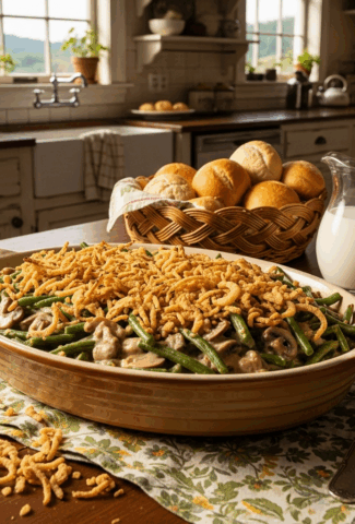 Easy Green Bean Casserole with Roasted Almonds