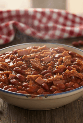 Campbell’s-Style Pork and Beans with Shredded Pork & Ham