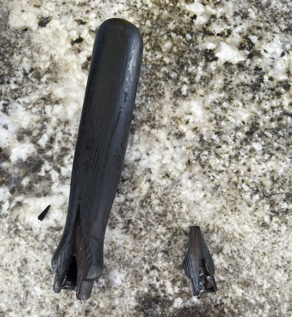 Broken Wooden Handle from Cast Iron Pan