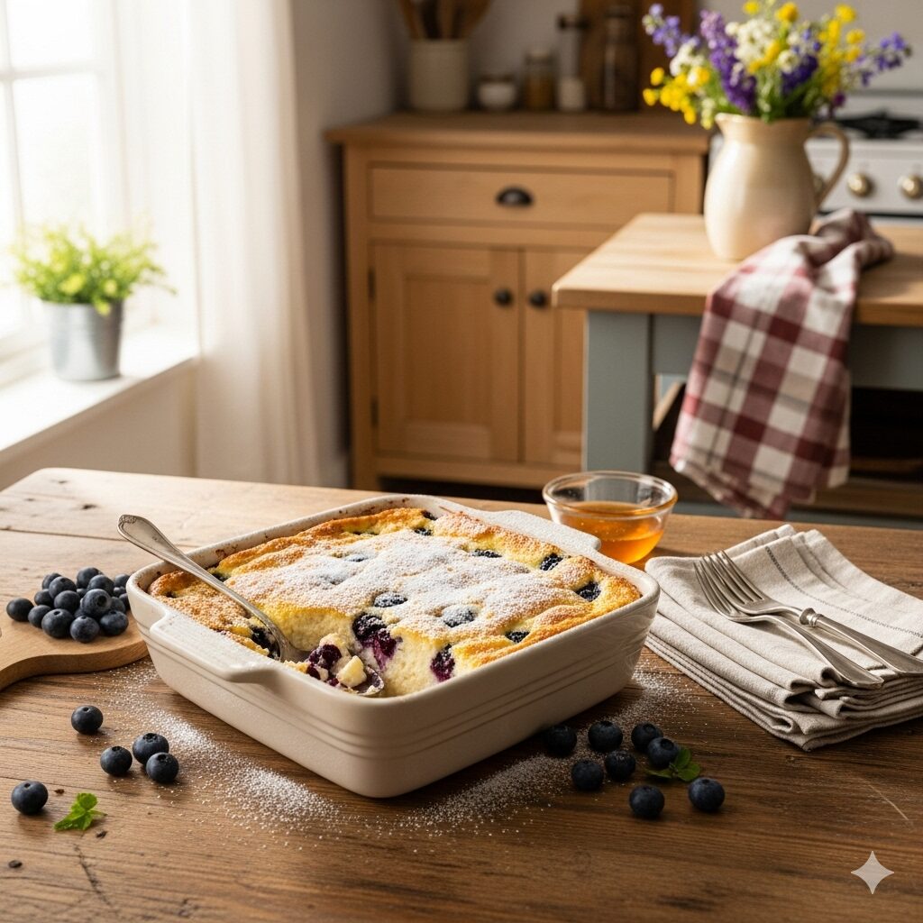 Blueberry Cottage Cheese Breakfast Bake