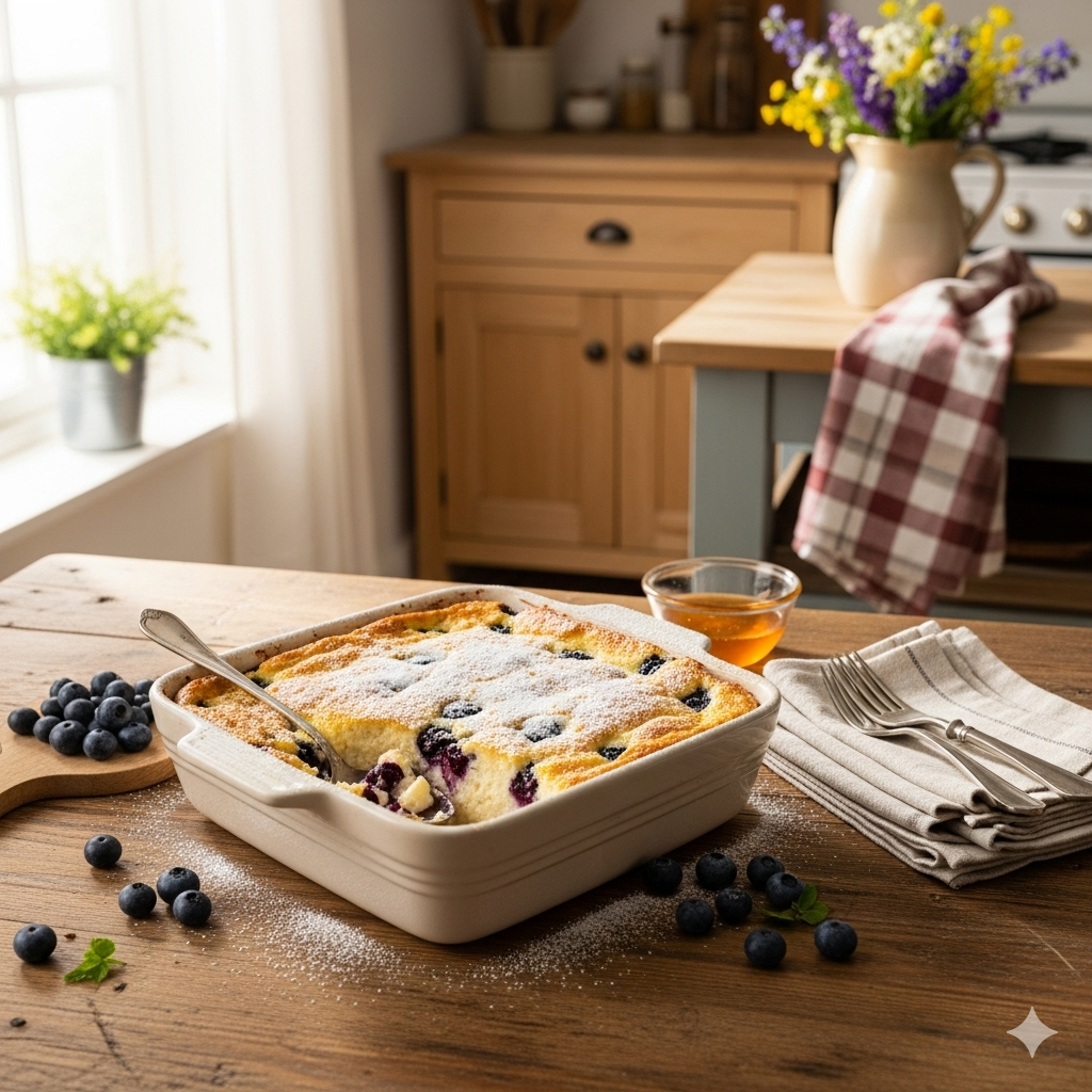 Blueberry Cottage Cheese Breakfast Bake