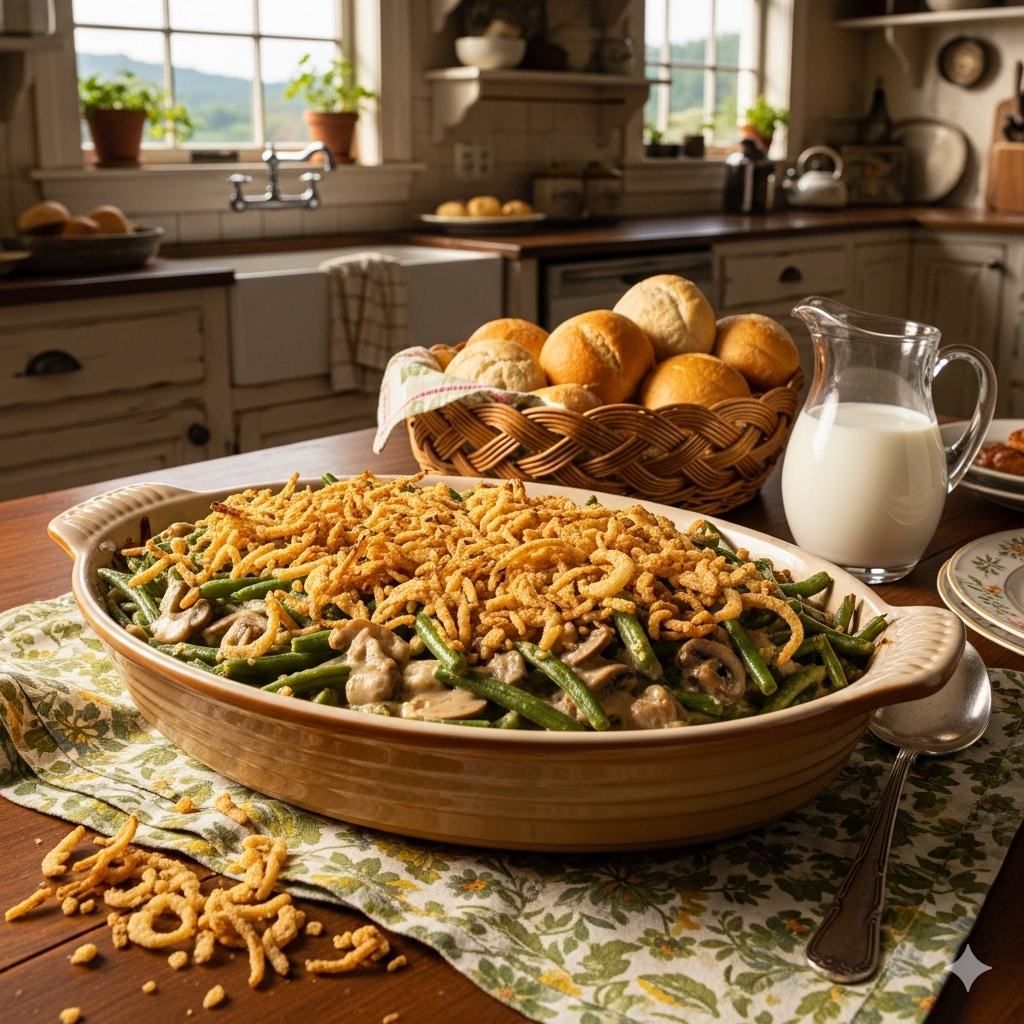 Easy Green Bean Casserole with Roasted Almonds