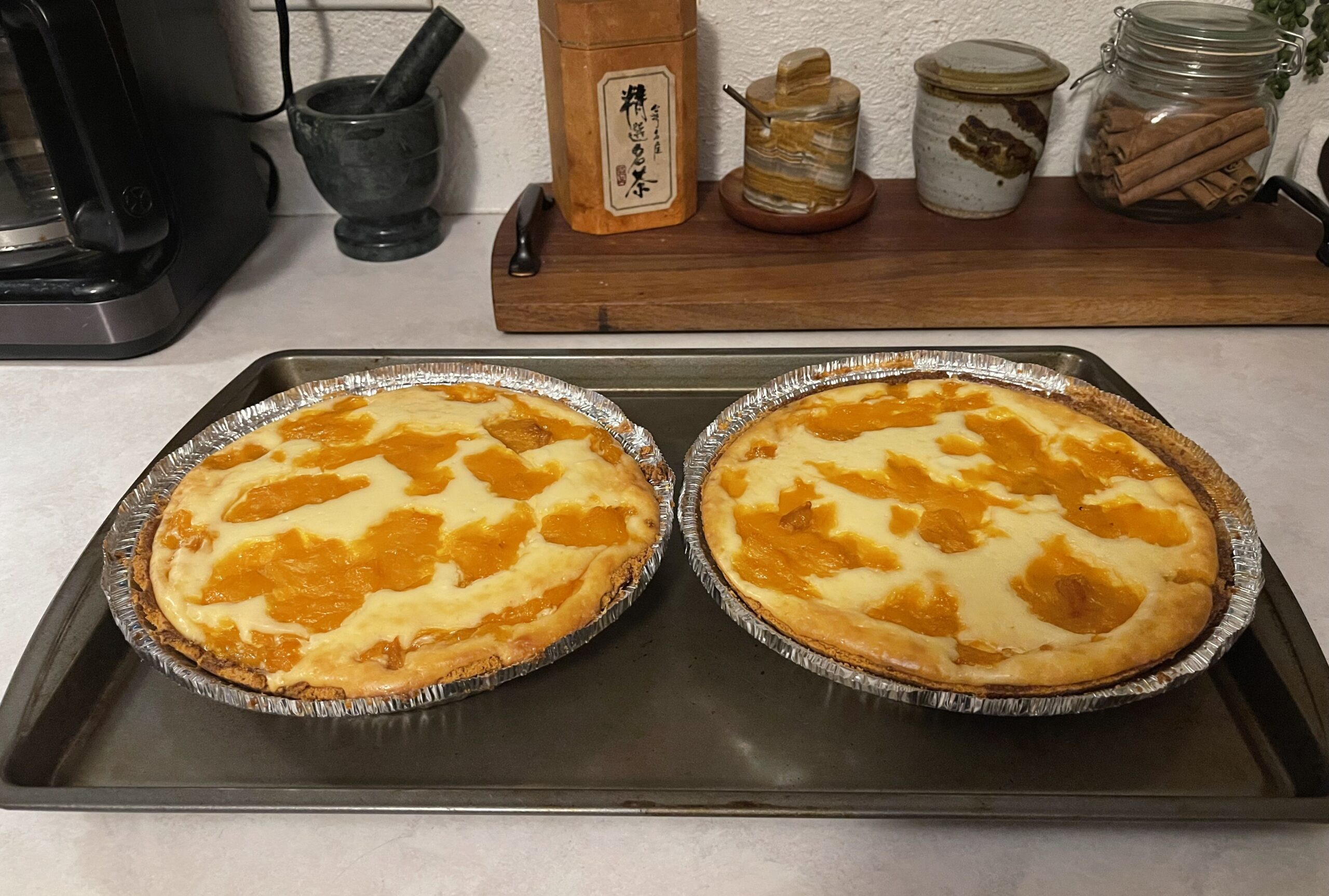 Mango Swirl Cheesecake in 6oz Pre-Made Graham Cracker Crusts